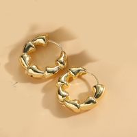1 Pair Simple Style Bamboo Joint Copper Copper 14K Gold Plated Hoop Earrings sku image 3