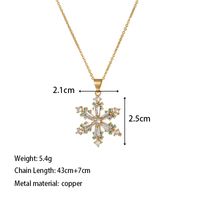 Copper Elegant Classical Romantic Plating Inlay Dragonfly Snowflake Zircon Pendant Necklace main image 2