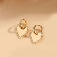 1 Pair Vintage Style Pentagram Moon Heart Shape Inlay Copper Zircon 14K Gold Plated Drop Earrings sku image 1