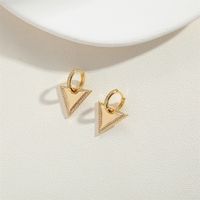 1 Pair Vintage Style Pentagram Moon Heart Shape Inlay Copper Zircon 14K Gold Plated Drop Earrings sku image 2