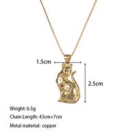 Copper Elegant Lady Sweet Plating Inlay Cat Zircon Pendant Necklace main image 2