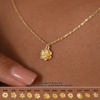 Copper Gold Plated Retro Plating Inlay Solid Color Zircon Pendant Necklace main image 4