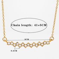 304 Stainless Steel 16K Gold Plated White Gold Plated Gold Plated Casual Inlay Geometric Artificial Rhinestones Necklace main image 2