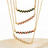 304 Stainless Steel 16K Gold Plated White Gold Plated Gold Plated Casual Inlay Geometric Artificial Rhinestones Necklace main image 1