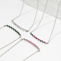 304 Stainless Steel 16K Gold Plated White Gold Plated Gold Plated Casual Inlay Geometric Artificial Rhinestones Necklace main image 3