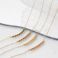 304 Stainless Steel 16K Gold Plated White Gold Plated Gold Plated Casual Inlay Geometric Artificial Rhinestones Necklace main image 5