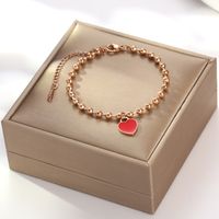 Estilo IG Dulce Forma De Corazón Acero Inoxidable 316 Chapados en oro de 18k Acrílico Pulsera Al Mayoreo main image 4