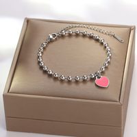 IG Style Sweet Heart Shape 316 Stainless Steel  18K Gold Plated Acrylic Bracelets In Bulk main image 9