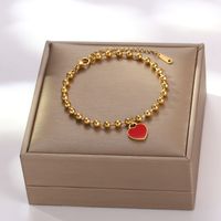 IG Style Sweet Heart Shape 316 Stainless Steel  18K Gold Plated Acrylic Bracelets In Bulk main image 7