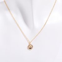 Copper Gold Plated Retro Plating Inlay Solid Color Zircon Pendant Necklace sku image 4