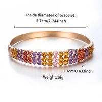 Copper 18K Gold Plated IG Style Lady Streetwear Plating Inlay Geometric Round Artificial Gemstones Bangle main image 3