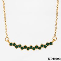 304 Stainless Steel 16K Gold Plated White Gold Plated Gold Plated Casual Inlay Geometric Artificial Rhinestones Necklace sku image 3