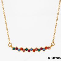 304 Stainless Steel 16K Gold Plated White Gold Plated Gold Plated Casual Inlay Geometric Artificial Rhinestones Necklace sku image 6