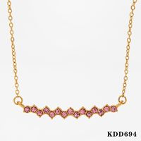 304 Stainless Steel 16K Gold Plated White Gold Plated Gold Plated Casual Inlay Geometric Artificial Rhinestones Necklace sku image 5
