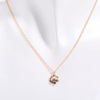 Copper Gold Plated Retro Plating Inlay Solid Color Zircon Pendant Necklace sku image 7