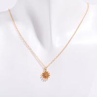 Copper Gold Plated Retro Plating Inlay Solid Color Zircon Pendant Necklace sku image 9