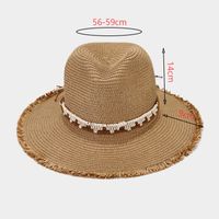 Women's Vacation Beach Solid Color Braid Wide Eaves Straw Hat main image 2