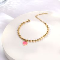 IG Style Sweet Heart Shape 316 Stainless Steel  18K Gold Plated Acrylic Bracelets In Bulk sku image 14