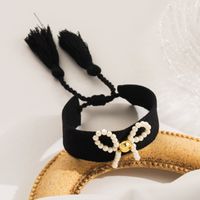 Style Simple Noeud D'Arc Chiffon Shell Perles Le Cuivre Perlé Tricot Femmes Bracelet sku image 4