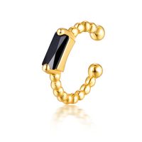 1 Piece Casual Tropical Simple Style Rectangle Inlay Sterling Silver Zircon White Gold Plated Gold Plated Ear Cuffs sku image 2