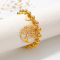 304 Stainless Steel 24K Gold Plated Sweet Classic Style Beaded Inlay Flower Pearl Bracelets sku image 1