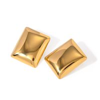 1 Pair IG Style Rectangle 304 Stainless Steel 18K Gold Plated Ear Studs main image 5