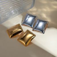 1 Pair IG Style Rectangle 304 Stainless Steel 18K Gold Plated Ear Studs main image 6