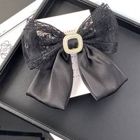 Women's Elegant Sweet Bow Knot Cloth Inlay Rhinestones Hair Clip sku image 1