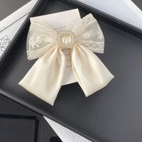 Women's Elegant Sweet Bow Knot Cloth Inlay Rhinestones Hair Clip main image 5