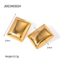 1 Pair IG Style Rectangle 304 Stainless Steel 18K Gold Plated Ear Studs main image 2