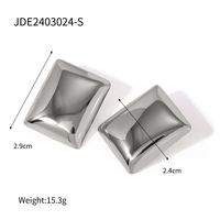 1 Pair IG Style Rectangle 304 Stainless Steel 18K Gold Plated Ear Studs sku image 1