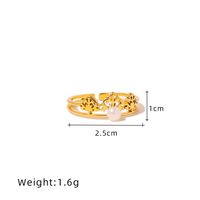 Titan Stahl Elegant Einfacher Stil Aushöhlen Inlay Baum Perle Offener Ring sku image 1