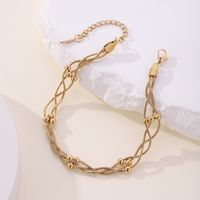 Hawaiian Tropical Cool Style Solid Color 304 Stainless Steel Plating 18K Gold Plated Women's Anklet main image 4