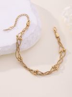 Hawaiian Tropical Cool Style Solid Color 304 Stainless Steel Plating 18K Gold Plated Women's Anklet main image 6