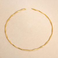 304 Stainless Steel 18K Gold Plated IG Style Twist Choker main image 8