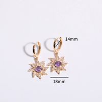 Copper Gold Plated Sweet Plating Inlay Sun Zircon Rings Earrings Necklace sku image 2