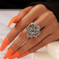 Wholesale Jewelry IG Style Modern Style Cool Style Rose Alloy Rhinestones Inlay Rings sku image 1