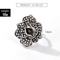 Wholesale Jewelry IG Style Modern Style Cool Style Rose Alloy Rhinestones Inlay Rings main image 2
