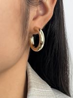 1 Pair Simple Style Artistic C Shape Copper 14K Gold Plated Ear Studs main image 3