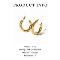 1 Pair Simple Style Artistic C Shape Copper 14K Gold Plated Ear Studs main image 2