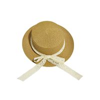 Women's Hawaiian Beach Tropical Bow Knot Flat Eaves Straw Hat sku image 1