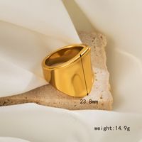 Acero Inoxidable 304 Chapados en oro de 18k Casual Estilo Clásico Color Sólido Anillos sku image 1