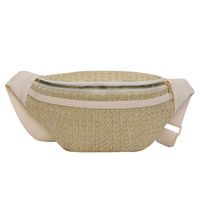 Women's Vacation Solid Color Straw Waist Bags sku image 1