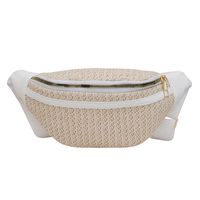 Women's Vacation Solid Color Straw Waist Bags sku image 2