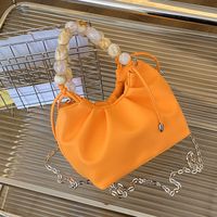 Women's Pu Leather Solid Color Elegant Beading Pillow Shape Magnetic Buckle Crossbody Bag main image 2