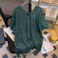 Women's Knitwear Eyelet Top Sleeveless Sweaters & Cardigans Hollow Out Streetwear Solid Color main image 4