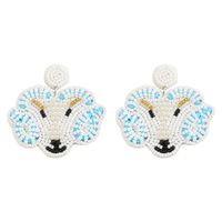 1 Pair Vacation Simple Style Hippocampus Inlay Seed Bead Rhinestones Pearl Drop Earrings main image 8