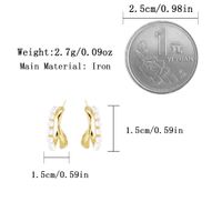 1 Pair Elegant Simple Style Commute C Shape Inlay Iron Pearl Gold Plated Ear Studs main image 2
