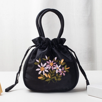 Women's Small Silk Flower Vintage Style String Handbag sku image 2