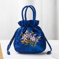 Women's Small Silk Flower Vintage Style String Handbag sku image 3